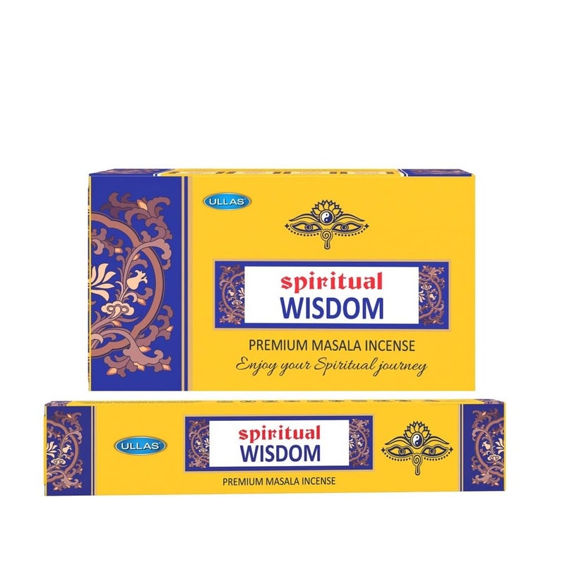 Ullas Spiritual Wisdom Agarbathi Premium Masala Incense Sticks with Sweet Fragrance , 180 Incense Sticks - Image 1